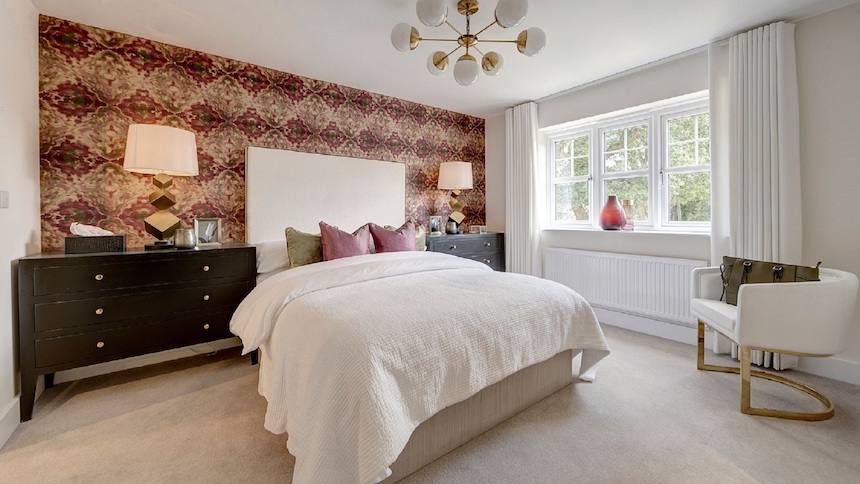 Master bedroom at the Summerswood show home